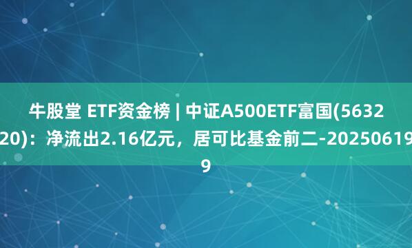 牛股堂 ETF资金榜 | 中证A500ETF富国(563220):净流出2.16亿元,居可比基金前二-20250619
