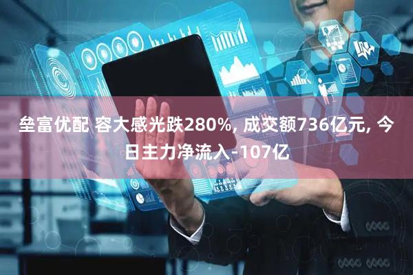 垒富优配 容大感光跌280%, 成交额736亿元, 今日主力净流入-107亿