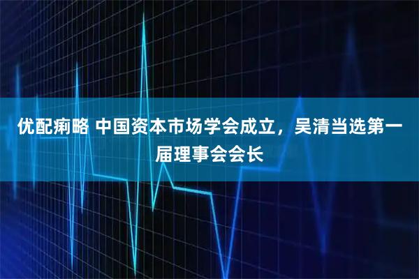 优配痢略 中国资本市场学会成立，吴清当选第一届理事会会长